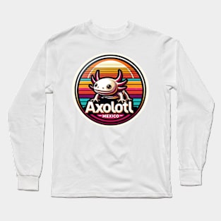 Cute Vintage Axolotl Mexico Retro Long Sleeve T-Shirt